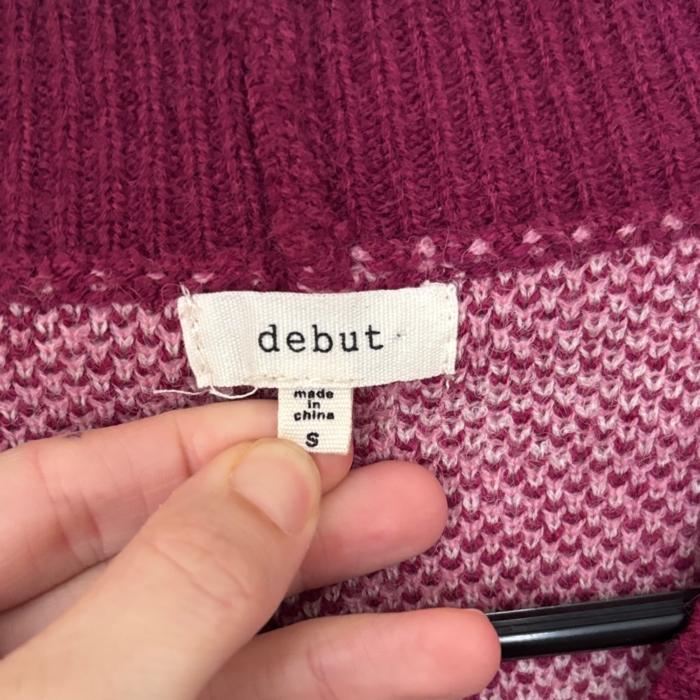 Debut Multicolor Patchwork Cardigan with Hearts a… - image 2